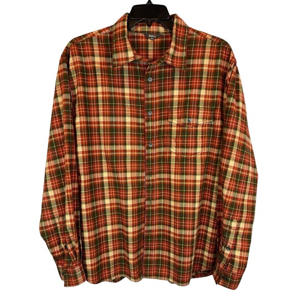 Royal Robbins Button Soft Flannel Shirt  Men's Size XL  NWOT  Burnt Orange Plaid - Picture 1 of 7